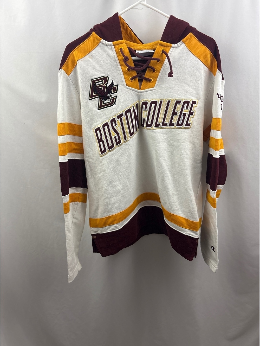 Champion Boston College Eagles Lace-Up Hoodie Sweatshirt Size S